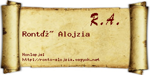 Rontó Alojzia névjegykártya